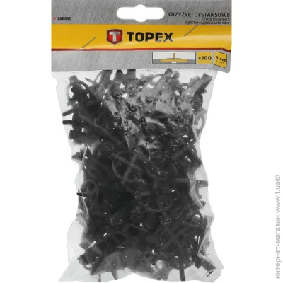 Topex Хрестики для плитки 3 мм 100 шт./уп (16B630) Topex Хрестики для плитки 3 мм 100 шт./уп (16B630)
