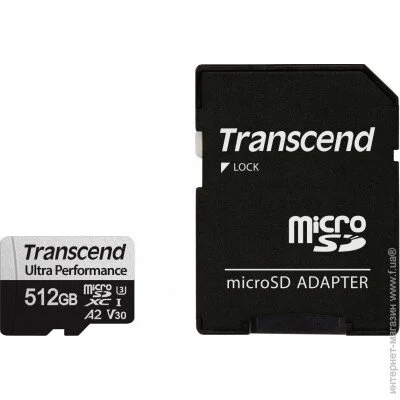  ' Transcend 512 GB microSDXC Clase 10 UHS-I (U3) + SD-adapter (TS512GUSD340S)
