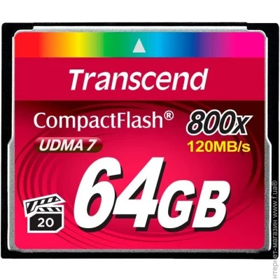   Transcend CompactFlash 64GB 800x (TS64GCF800)