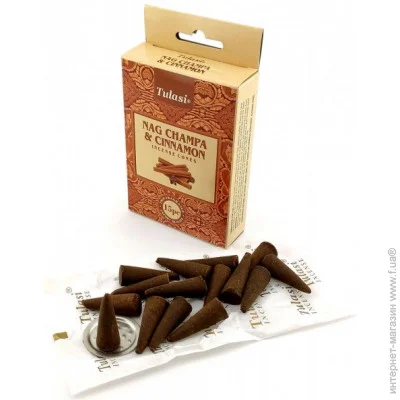 Аромаконусы Tulasi Аромат для дома Наг Чампа и Корица Пыльцовое благовоние Конусы (34424) Аромаконусы Tulasi Аромат для дома Наг Чампа и Корица Пыльцовое благовоние Конусы (34424)