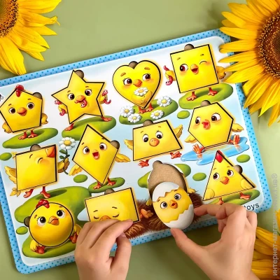 Інтерактивна іграшка Ubumblebees Розвиваючий дерев"яний сортер-вкладка "Курчата - фігури" (ПСД163) Інтерактивна іграшка Ubumblebees Розвиваючий дерев"яний сортер-вкладка "Курчата - фігури" (ПСД163)