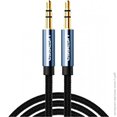 Ugreen  AV112 3.5mm Male to 3.5mm Male Cable Gold Plated Metal Case with Braid 1m Blue (10685)