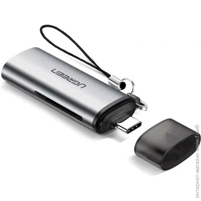  Ugreen  CM184 USB Type-C 3.1 + USB Card Reader  TF/SD Gray 50704