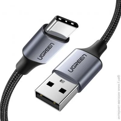  Ugreen US288 USB-Type-C Cable Aluminum Braid 1 (Black) (60126)