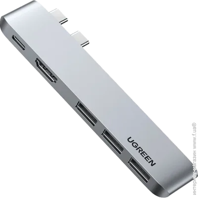 USB- Ugreen 5-in-2 USB C Hub  MacBook Pro/Air Silver (CM251/60559)