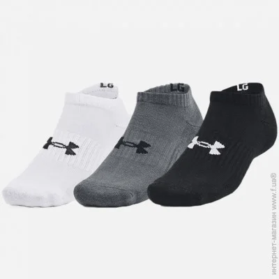 Under Armour  UA Core No Show 3pk    3   L (1363241-003)