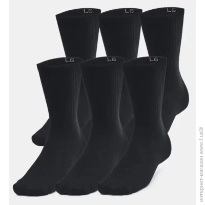 Under Armour UA Essential 6pk Crew (1387058-001-LG)