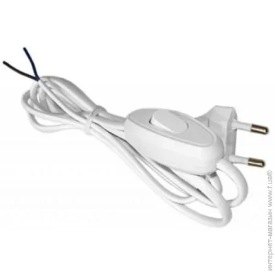 Провід Underprice Шнур із вимикачем багатожильний ШВВП 1,5 м білий 2х0,75 мідь Провід Underprice Шнур із вимикачем багатожильний ШВВП 1,5 м білий 2х0,75 мідь