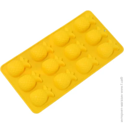 Underprice Форма для льоду Ананас 21,2х10,9х1,9 см жовтий Underprice Форма для льоду Ананас 21,2х10,9х1,9 см жовтий