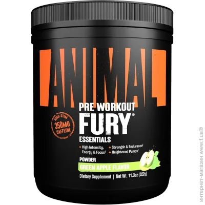   Universal Nutrition Animal Fury 322 g (Green Apple) (2685)