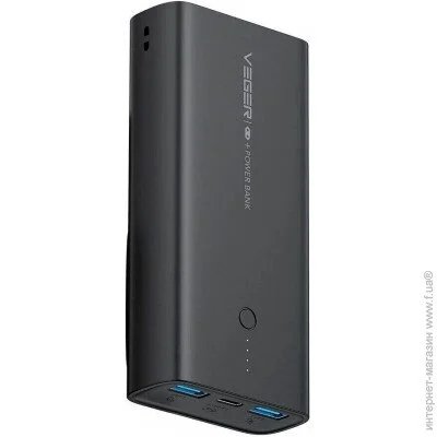  Veger ACE100 10000mAh PD20W, QC3.0 Black (1283126559143)