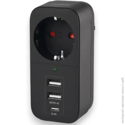 Videx    2USB +  USB-C   ONCORD VF-AD1G2U1C-B Black