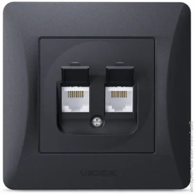   +   Videx Binera CAT6+CAT6 PC IP20   VF-BNSK2PC6-BG