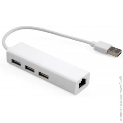 USB- Vinga 3xUSB2.0 + RJ45 100Mbps (VCP2H3USB2LANWH)