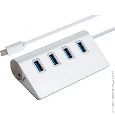 USB- Vinga Type-C to 4*USB3.0 1.0m cable aluminium (VCPHCU304)
