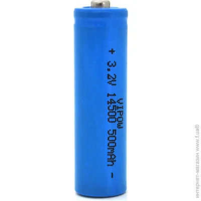 Vipow  14500 LiFePO4 (size AA), 500mAh, 3.2V, TipTop, blue Vipow (IFR14500-500mAhTT / 21439)