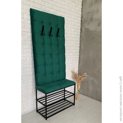 Vi-Tall Комплект банкетка 803050 см +  м'яка панель з вішалками 80*120 см, велюр Vi-Tall Комплект банкетка 803050 см +  м'яка панель з вішалками 80*120 см, велюр