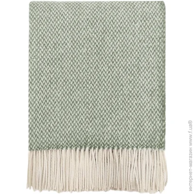 Vladi Плед Loom 140x200 см белый с зеленым шерсть Vladi Плед Loom 140x200 см белый с зеленым шерсть