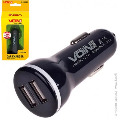    VOIN 2USB (12/24V-5V 2,1A) (C-2023BK)