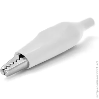 Аксессуар к пуско-зарядным устройствам Voltronic Зажим тестерный "крокодил"белый АС-002, 45мм (эластичный резиновый кожух),Q200 Аксессуар к пуско-зарядным устройствам Voltronic Зажим тестерный "крокодил"белый АС-002, 45мм (эластичный резиновый кожух),Q200