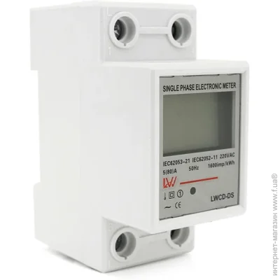 Счетчик электроэнергии Voltronic LWCD-BG однофазный, LCD + подсветка, на DIN-рейку Счетчик электроэнергии Voltronic LWCD-BG однофазный, LCD + подсветка, на DIN-рейку