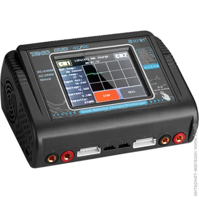 Voltronic   HTRC T240 Duo AC150/DC240,   LiPo, LiHv, Li-ion, NiMh, LiFe, Pb, 3.2" Touch screen, 145x105x64mm