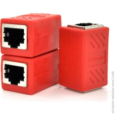 Cоединитель Voltronic Соединитель RJ45 8P8C мама / мама RJ45 для соединения кабеля, экранированный, красный, Q50 Cоединитель Voltronic Соединитель RJ45 8P8C мама / мама RJ45 для соединения кабеля, экранированный, красный, Q50
