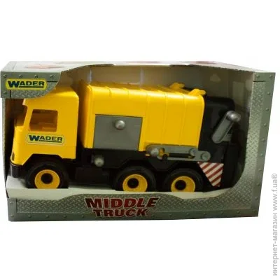 Авто "Middle truck" сміттєвоз (жовтий) в коробці (2000903061953) Авто "Middle truck" сміттєвоз (жовтий) в коробці (2000903061953)