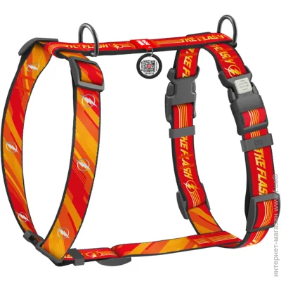 Шлея Waudog Шлейка анатомическая рисунок "Флэш Лого" М Ш20 мм А 38-60 см Шлея Waudog Шлейка анатомическая рисунок "Флэш Лого" М Ш20 мм А 38-60 см
