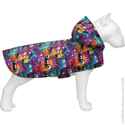 Waudog Дождевик рисунок "Зубастые монстры" М А 40-43 см B 52-62 см С 33-42 см Waudog Дождевик рисунок "Зубастые монстры" М А 40-43 см B 52-62 см С 33-42 см