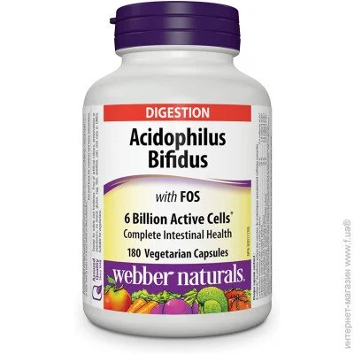   Webber Naturals   cidophilus + Bifidus 6 Billion 180  (4384303474)