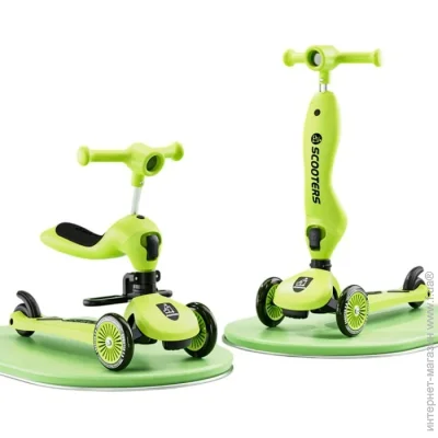 Самокат Кікборд  Green (6948679457456) (1135548) до 50 кг триколісний Самокат Кікборд  Green (6948679457456) (1135548) до 50 кг триколісний