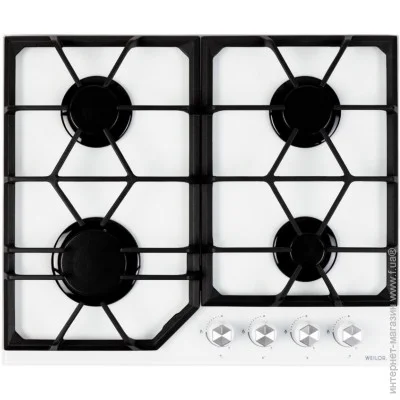 Варочная поверхность газовая Weilor GG 604 WH каленое стекло Варочная поверхность газовая Weilor GG 604 WH каленое стекло