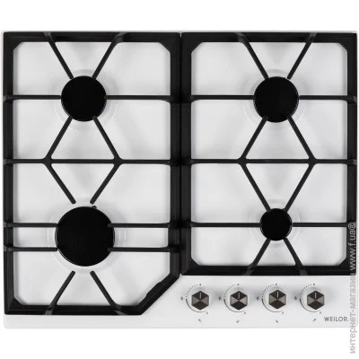 Варочная поверхность газовая Weilor GM 604 WH эмаль Варочная поверхность газовая Weilor GM 604 WH эмаль