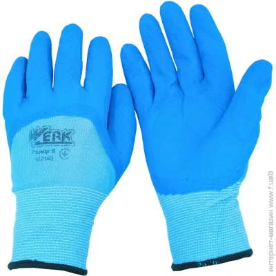 Рукавички Werk (WE2163) Рукавички ПЕ сині, з синім латексним покриттям р.8 WERK (143100) Рукавички Werk (WE2163) Рукавички ПЕ сині, з синім латексним покриттям р.8 WERK (143100)