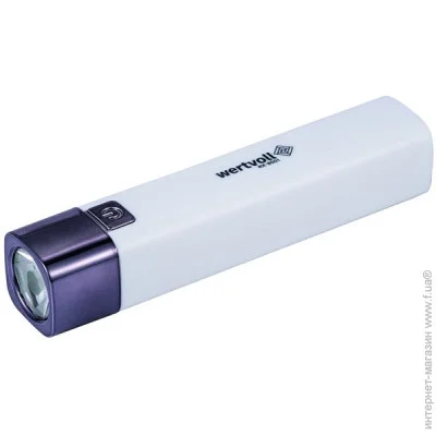 Wertvoll ˳ GM 3  LED Li-ion 1200 mAh/t 7000 K/80 lum powerbank ABS 12225  WHITE (RX-8001)