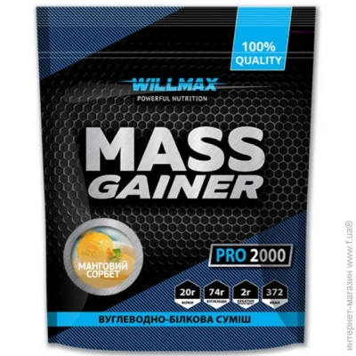  Willmax Mass Gainer 2000 g /20 servings/ Mango Sorbet (000021904)
