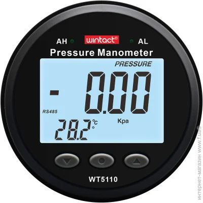 Дифманометр Wintact Цифровий диференціальний манометр, інтерфейс RS485, ±50 кПа WINTACT WT5110-50KPA Дифманометр Wintact Цифровий диференціальний манометр, інтерфейс RS485, ±50 кПа WINTACT WT5110-50KPA