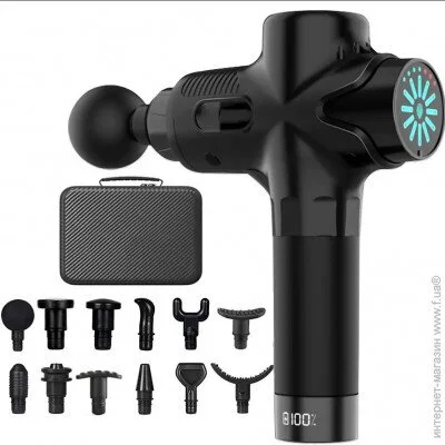 Массажеры Wi-Pods для живота, для плеч, для рук, для спины, для стоп, для тела, для шеи, для ягодиц и бедер Массажер перкуссионный ручной Massage Gun ProMax, 12 насадок. Черный Массажеры Wi-Pods для живота, для плеч, для рук, для спины, для стоп, для тела, для шеи, для ягодиц и бедер Массажер перкуссионный ручной Massage Gun ProMax, 12 насадок. Черный