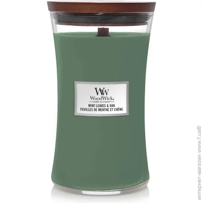 Woodwick   Large Mint Leaves & Oak ( '  ) 609