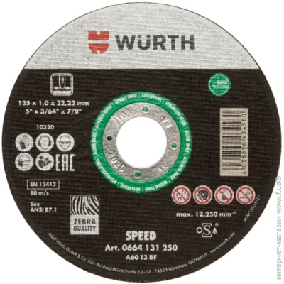   Wurth        Zebra 125 x1,0x22,2  0664131250