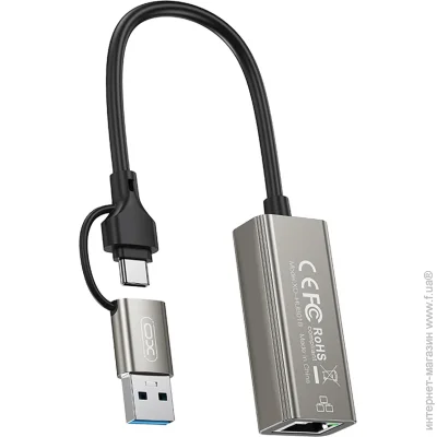 XO HUB018 USB-/USB-A to RJ45