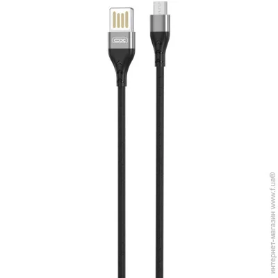 XO  microUSB NB188 Double-side 2.1A/1m Black (NB188-M-1-BK)