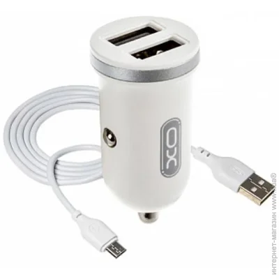   XO  TZ08 2.1A/2 USB +  microUSB White (TZ08-M-WH)