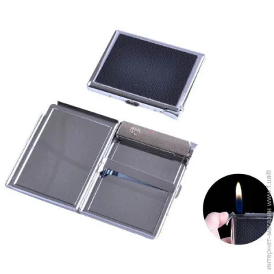 YKX Портсигар на 10 сигарет із запальничкою, Dinghao Travel (№3101-4) YKX Портсигар на 10 сигарет із запальничкою, Dinghao Travel (№3101-4)