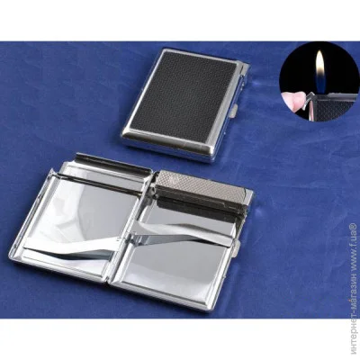 YKX Портсигар на 20 сигарет із запальничкою, Leather Wood (№3308-2) YKX Портсигар на 20 сигарет із запальничкою, Leather Wood (№3308-2)