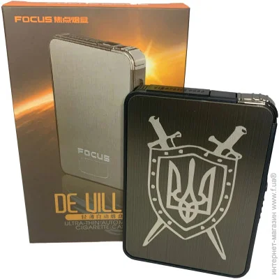 YKX Портсигар с Зажигалкой Металл Ukraine Black Герб Меч (hl-427-3) YKX Портсигар с Зажигалкой Металл Ukraine Black Герб Меч (hl-427-3)