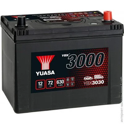   Yuasa 12V 72Ah SMF Battery Japan YBX3030 (0) (YBX3030)