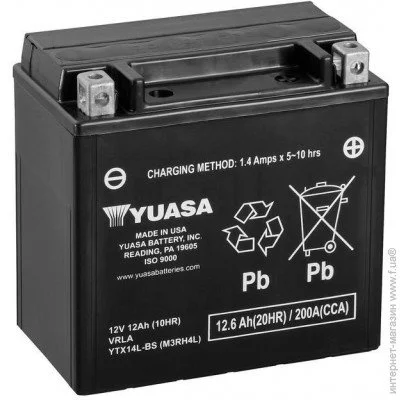   Yuasa  Yuasa 12V 12,6Ah MF VRLA Battery AGM () (YTX14L-BS)