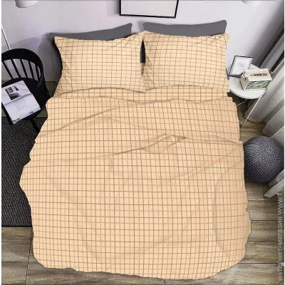 Комплект постільної білизни Zastelli євро 200x220 см бежевий Постільна білизна Клітка коричнева бяз 200*220см Комплект постільної білизни Zastelli євро 200x220 см бежевий Постільна білизна Клітка коричнева бяз 200*220см